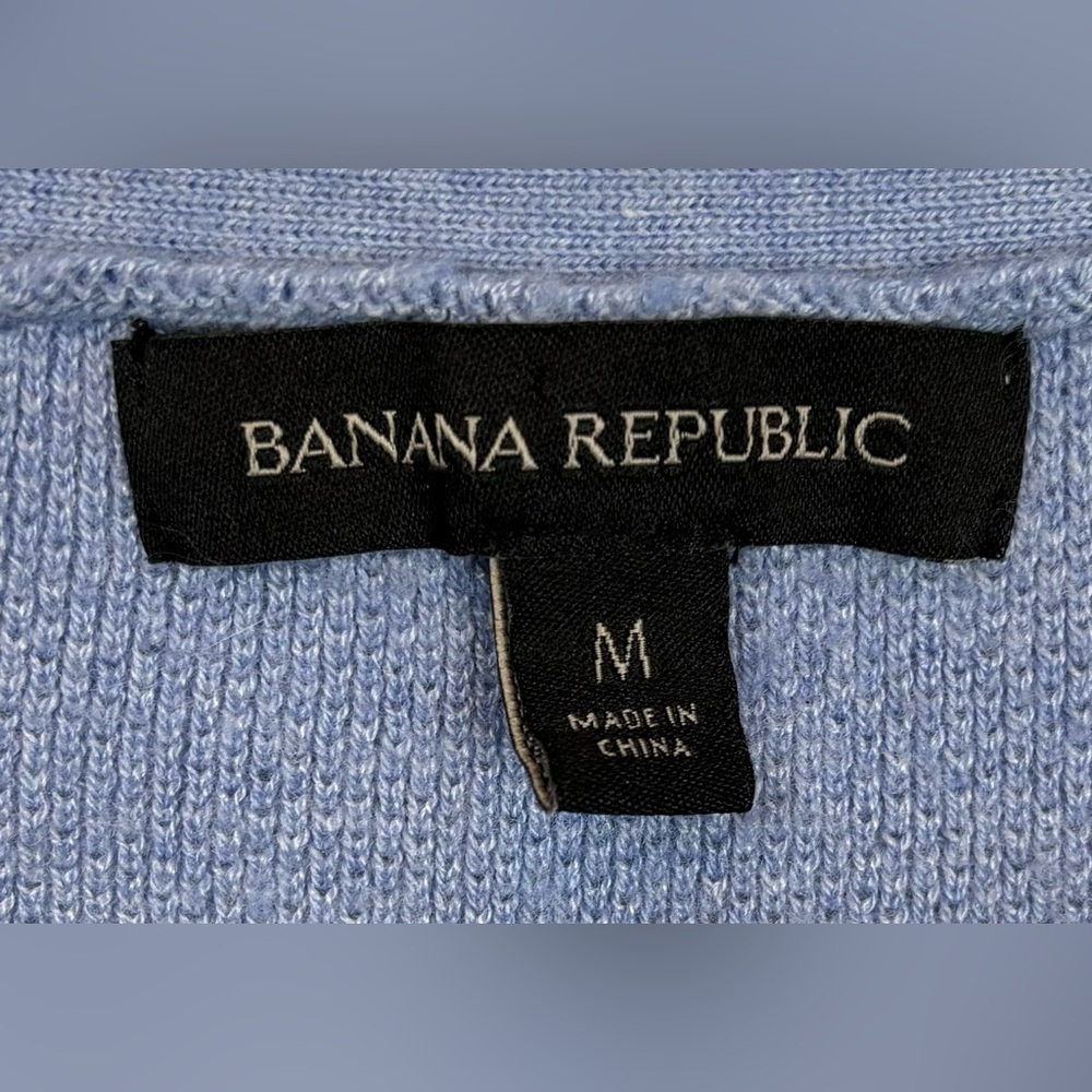 Banana Republic Womens Merino Wool Blend Scoop Neck Sweater Light Blue M 0824 - Picture 3 of 7